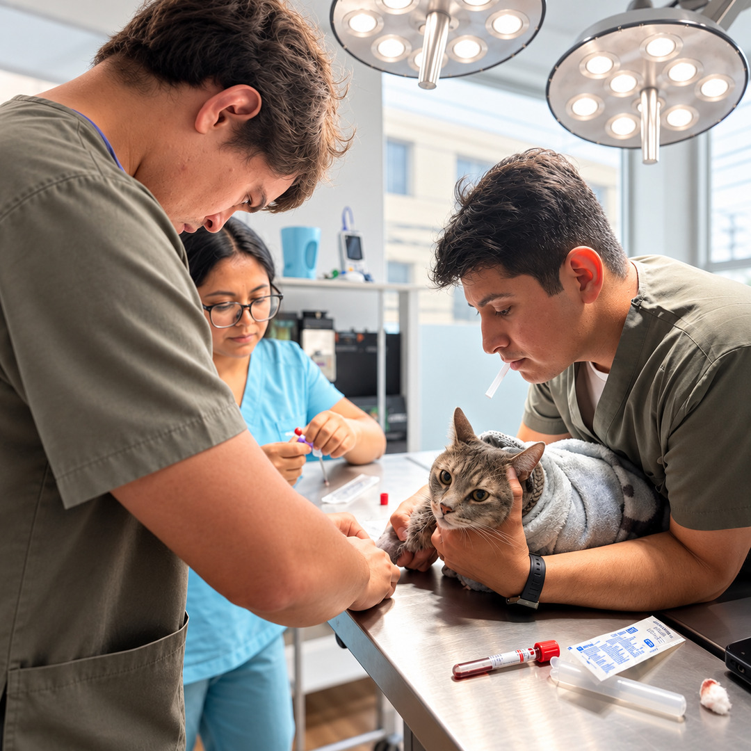 Consulta felina en clínica veterinaria de Querétaro